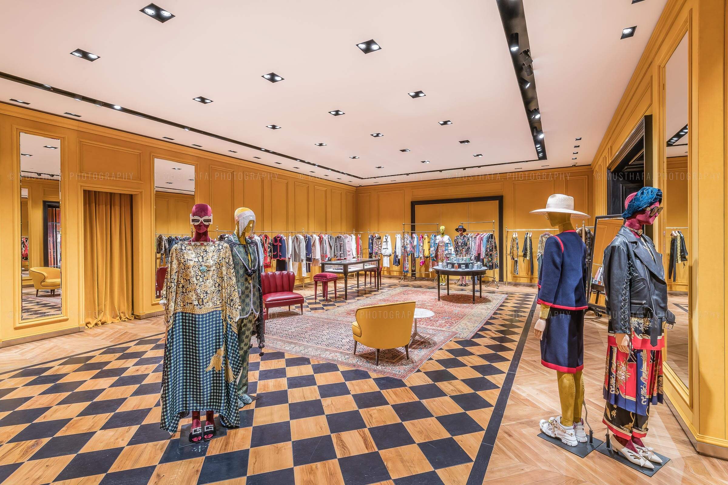 Gucci Store Interior Color Scheme Photography Dubai Abu Dhabi UAE Qatar Doha Kuwait Bahrain Oman Saudi Arabia KSA Riyadh Bahrain 1