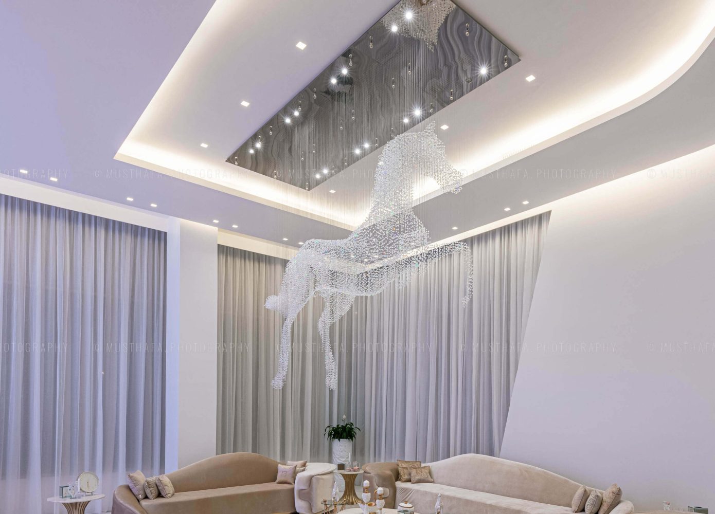 Kuwait Villa Interior Photography Dubai UAE Photographer Fit Out chandelier ceiling lighting Decor 04